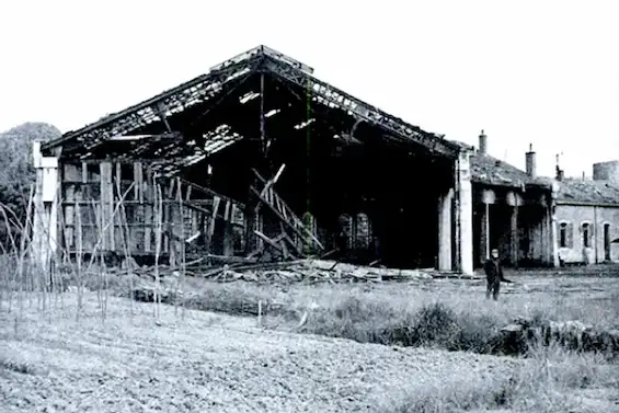 Dégats lors du bombardement de l'usine S.R.O. d'Annecy le 10 mai 1944