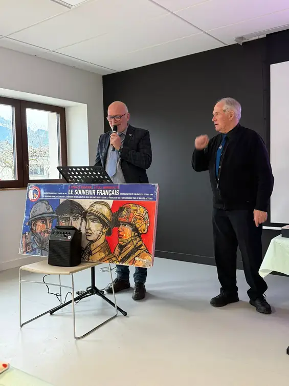 Assemblée générale du Souvenir Français d’Annecy-le-Vieux en présence de la députée de la 1ere circonscription de Haute Savoie Véronique Riotton, de la conseillère départementale Odile Mauris, d’un adjoint de Charvonnex.