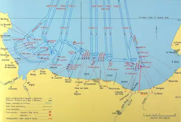 Carte du débarquement du 6 juin 1944