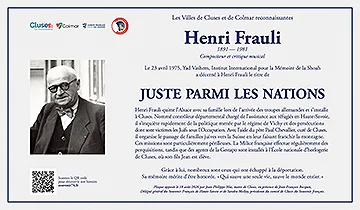 Cluses - Plaque en Hommage à Henri Frauli, juste parmi les nations