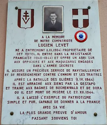 Entremont — Plaque  Lucien Levet