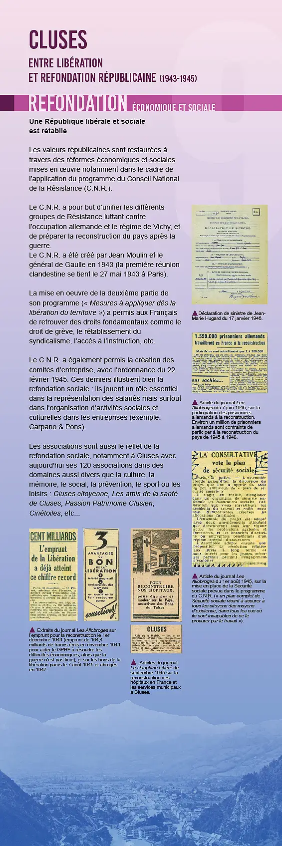 Cluses — Dix tableaux racontent l&rsquo;histoire clusienne durant la Seconde Guerre