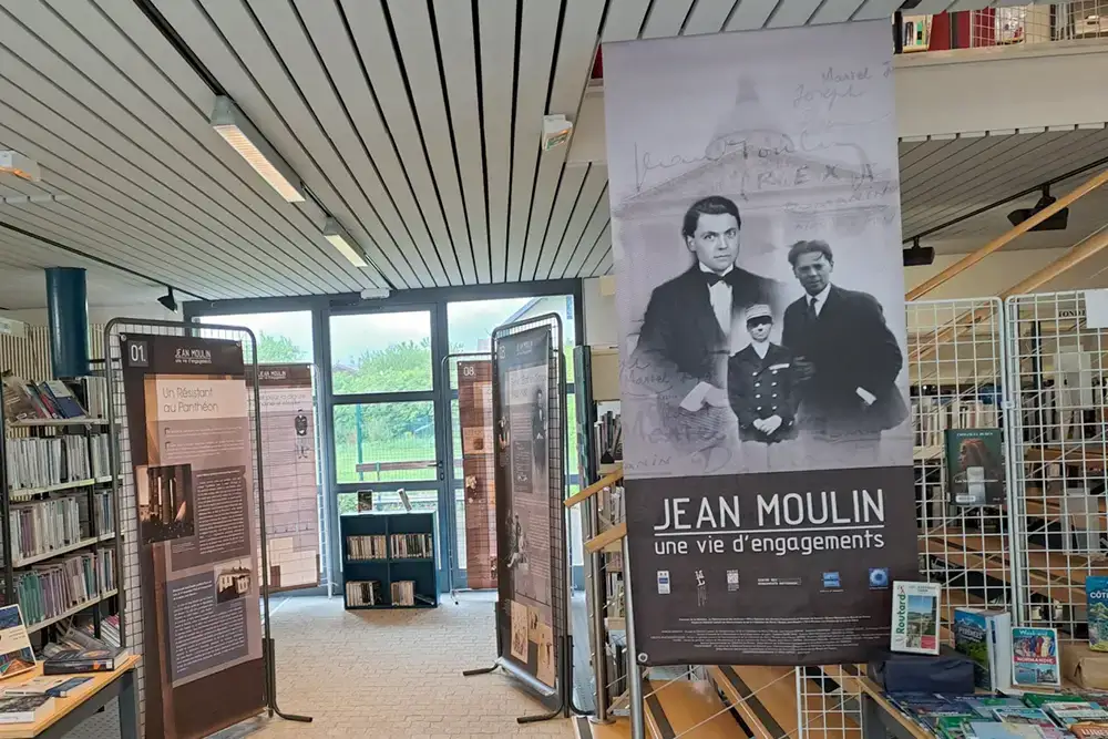 Expo Jean Moulin une vie d’engagement à la médiathèque de Boëge