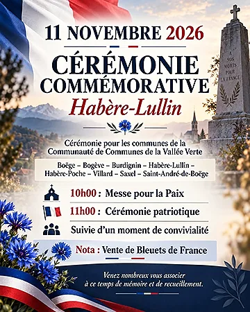 Habère-Lullin — invitation cérémonie du 11 novembre 2026