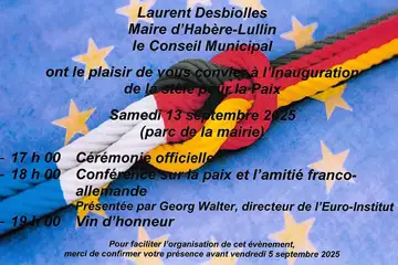 30233,Invitation à l'inauguration de la Stèle pour la paix à Habère-Lullin,