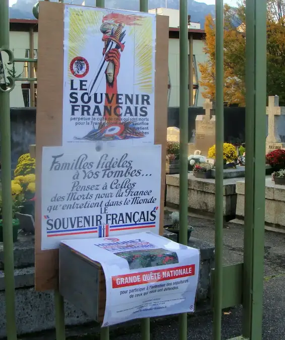 Le Souvenir Français sera présent à l’entrée des cimetières le 1er novembre