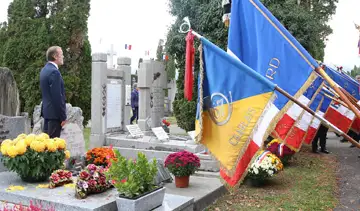 Patrice Thiot, président du comité local du Souvenir français lors de la commémoration. Photo Le DL.Gilles Bondaz