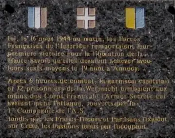 Thonon — Plaque du château de Rives