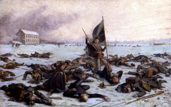 Victor Curtat — La Prise de Drapeau au 61ème Poméranien, d'après le tableau d'Édouard-Jérôme Paupion peint entre 1871 et 1910-1911, © musée de la Vie Bourguignonne ; reproduction du musée municipal de Nuits-Saint-Georges